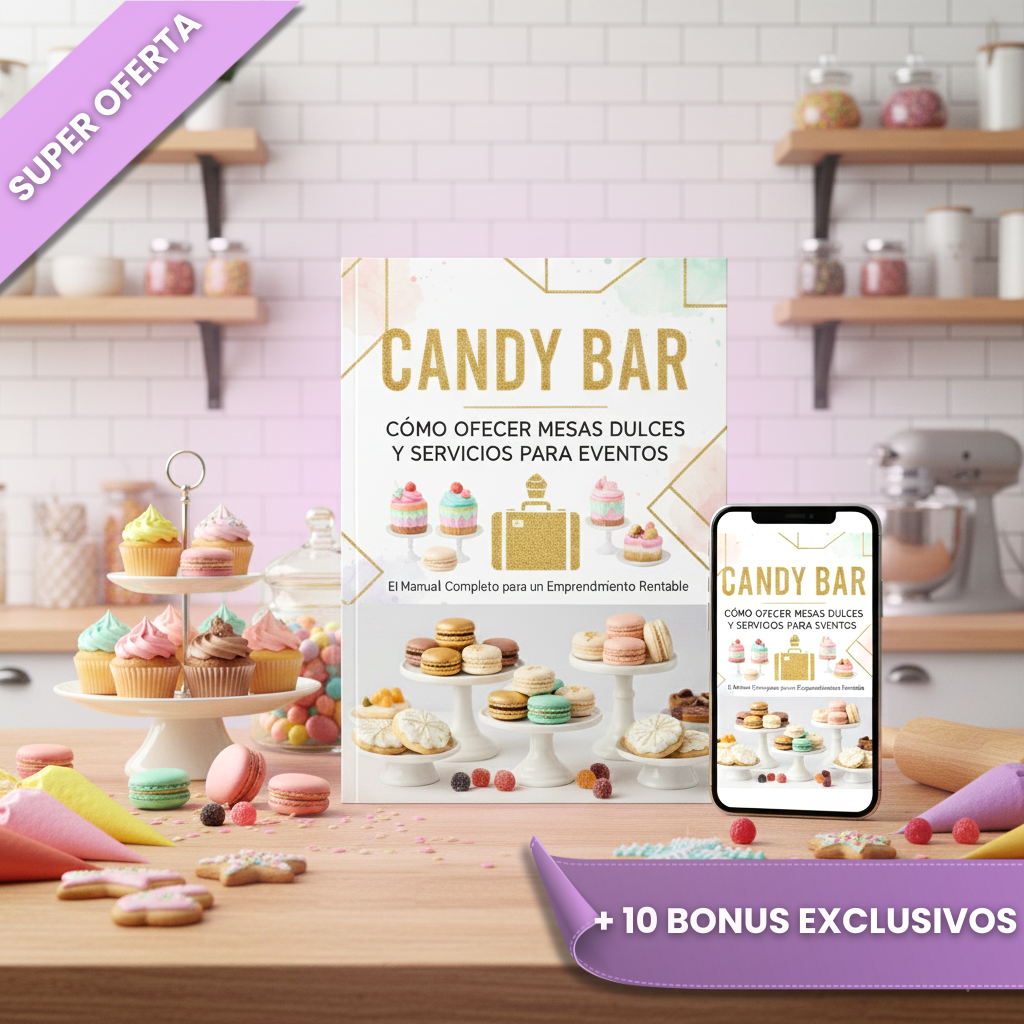 EMPRENDE DULCE & PROFESIONAL-  NEGOCIO DE CANDY BAR Y MESAS DULCES + 10 BONUS DE REGALO